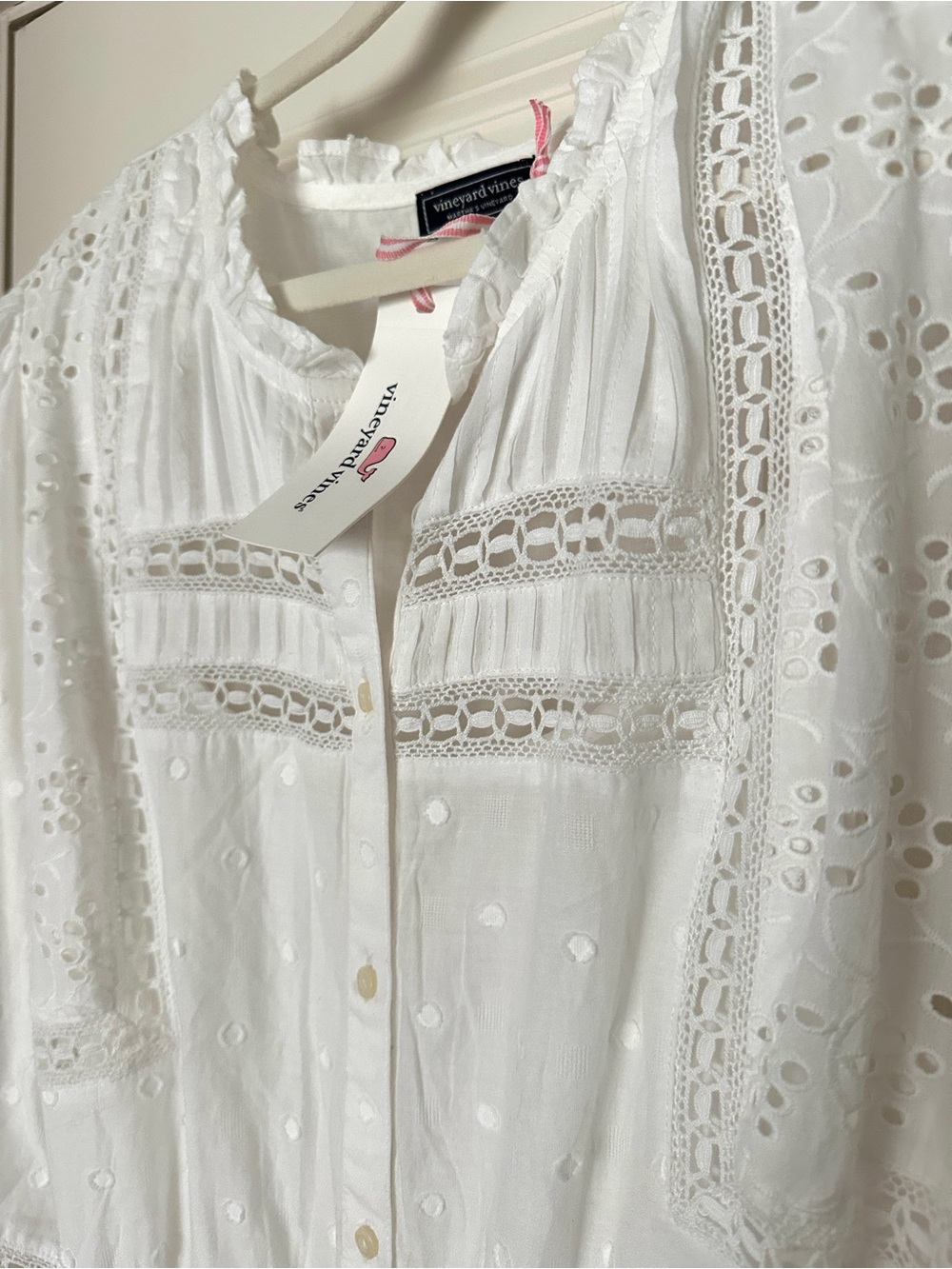 NWT Vineyard Vines White Eyelet Tiered Maxi Dress - Picture 8 of 13